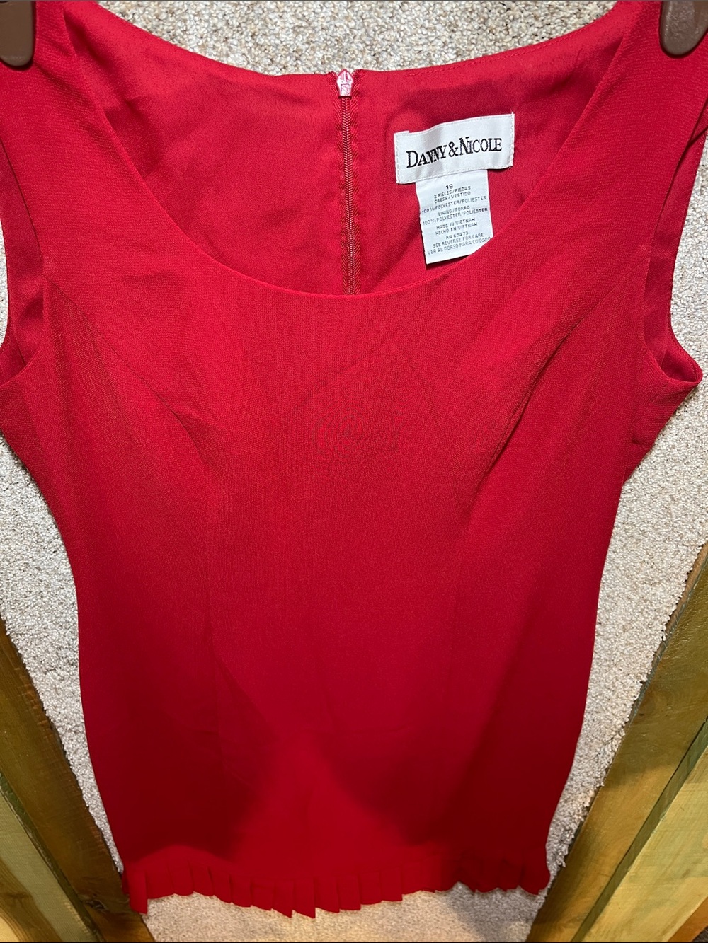 Danny & Nicole Red Sleeveless Pleated-Hem Midi Dress - Picture 2 of 7